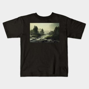 Rough River Landscape Kids T-Shirt